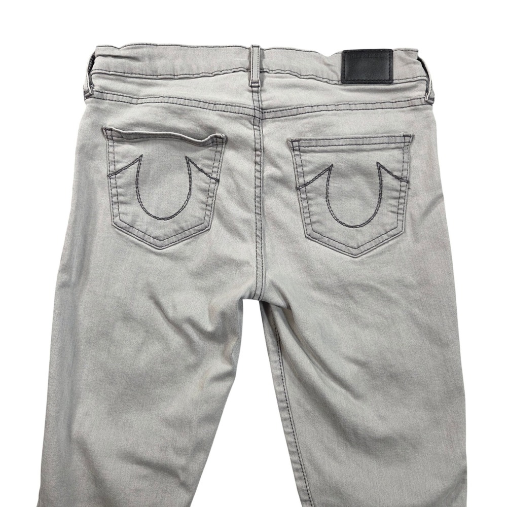 True Religion Halle Jeans Womens 29 Gray Mid Rise Super Skinny W8SA999KT8